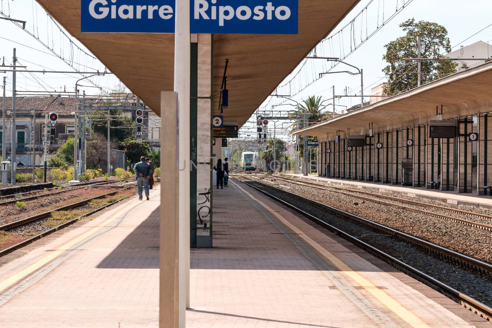 Train Station with train tracks