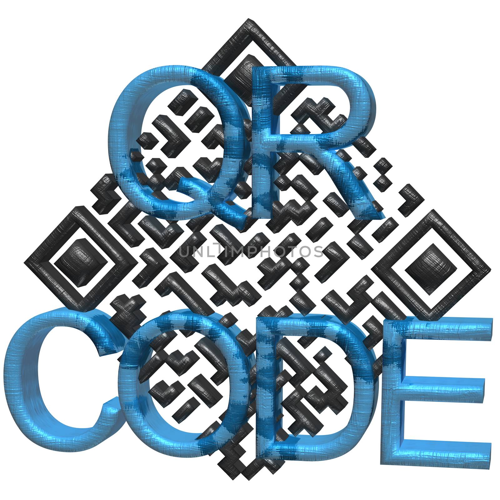 Abstract example of a three-dimensional QR code as a background