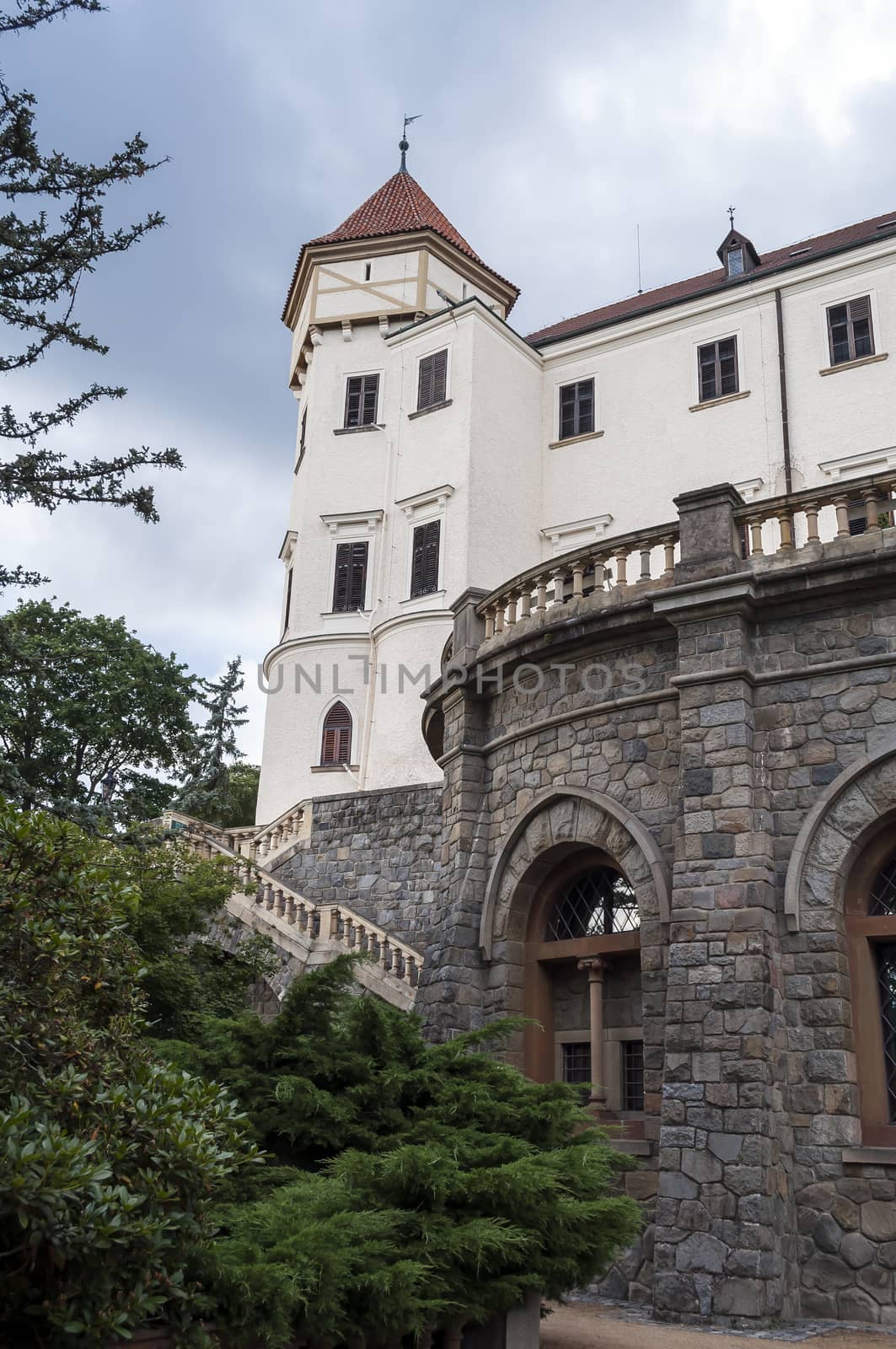 Historic Konopiste castle in Benosov, Czech Republic.