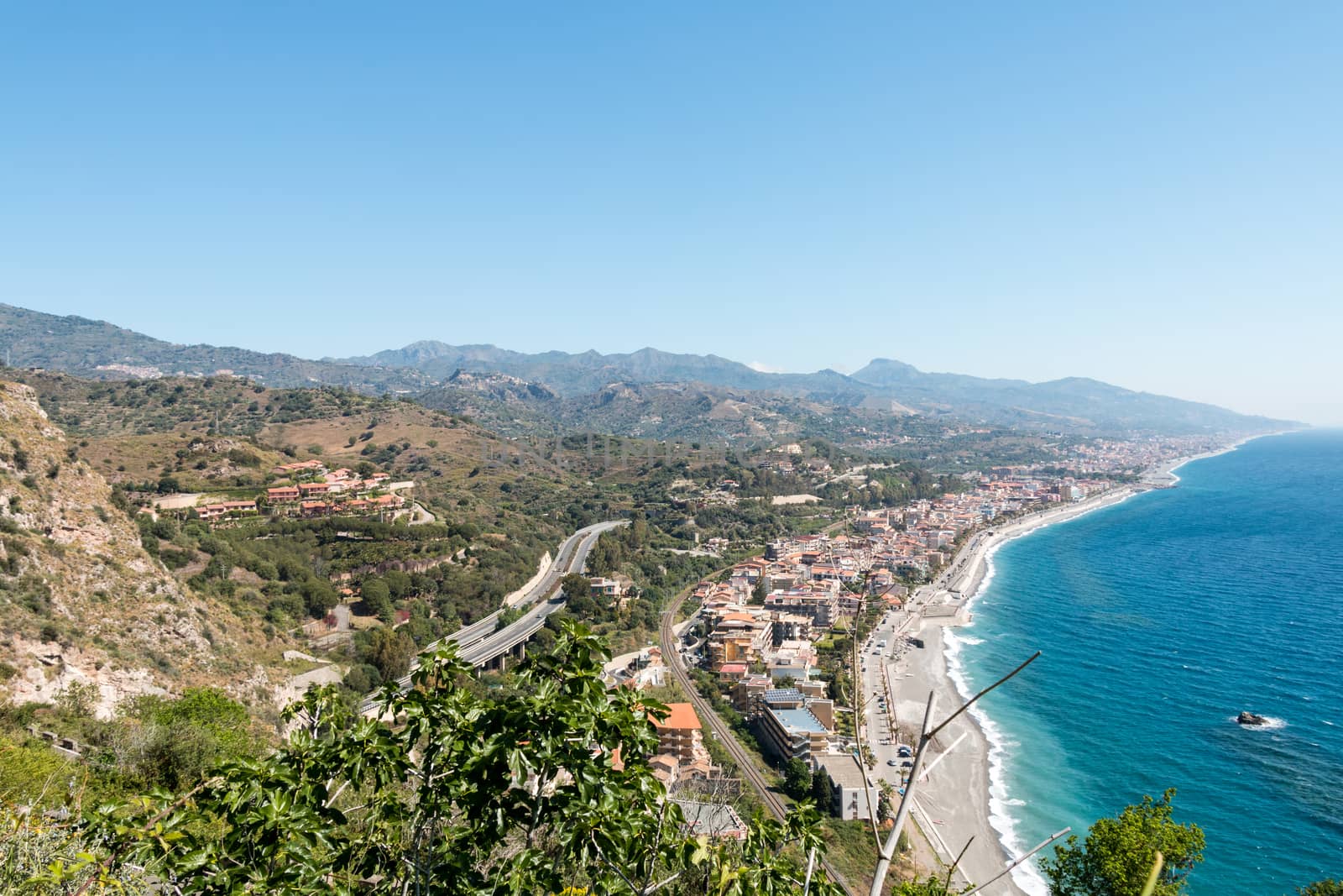 Coastal landscape ionian sea eastern Sicily