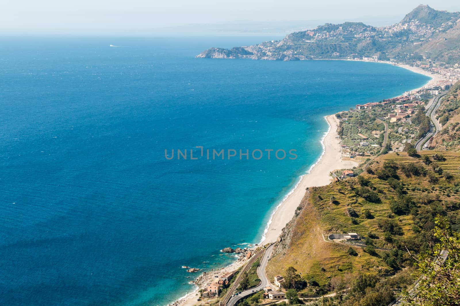 Coastal landscape ionian sea eastern Sicily