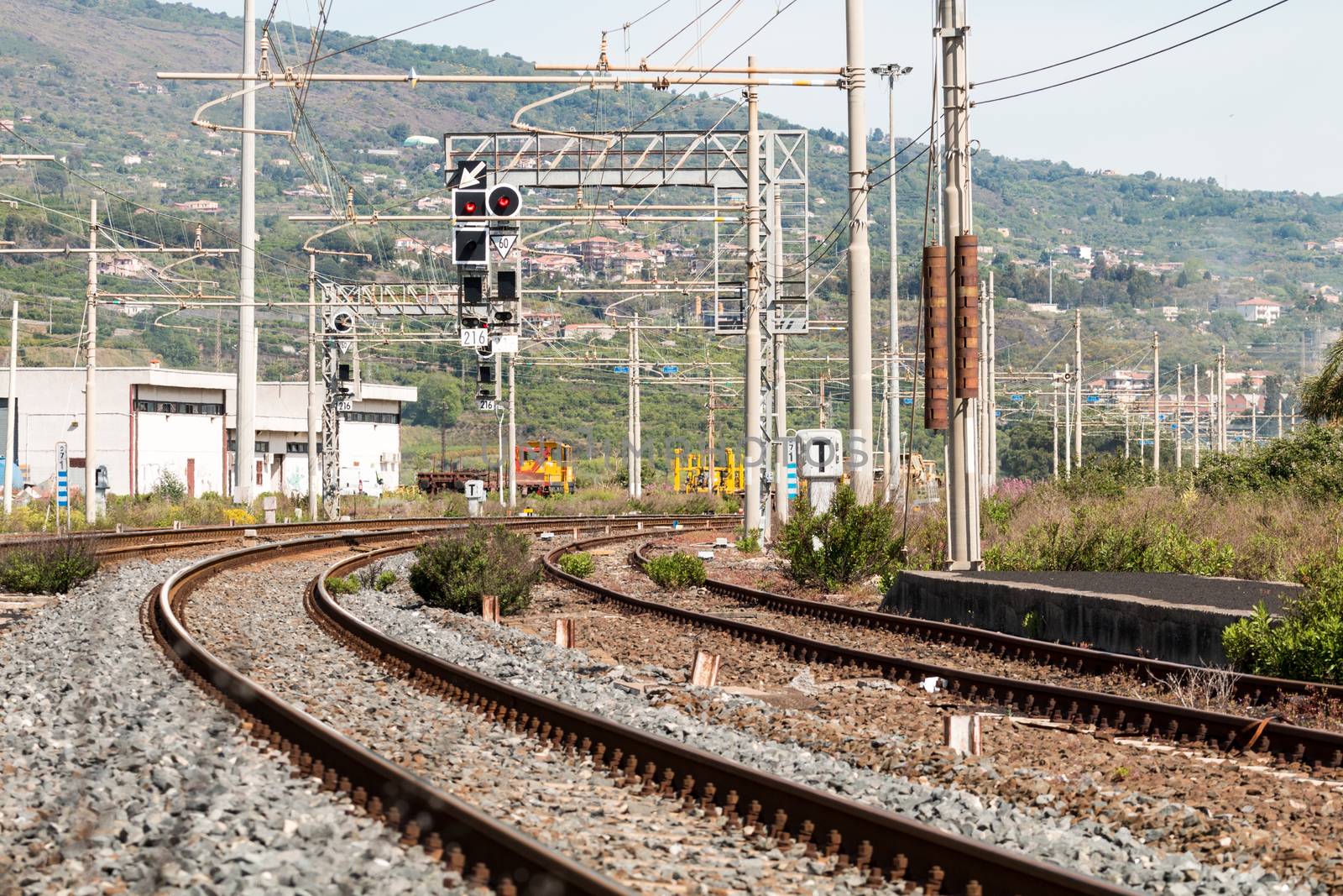 Train Station with train tracks