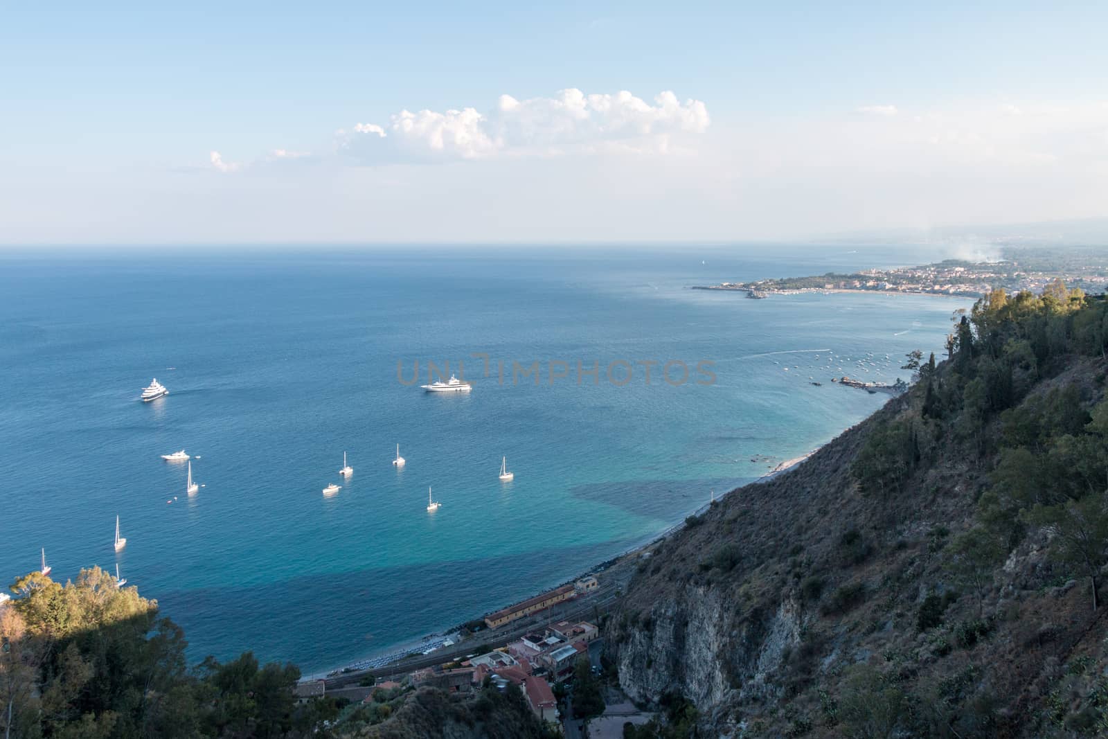 Coastal landscape ionian sea eastern Sicily