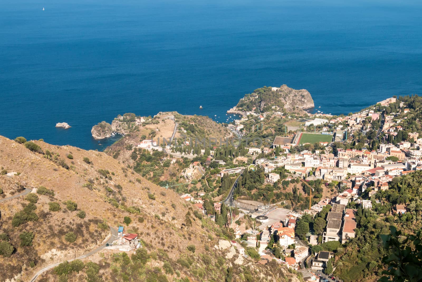 Coastal landscape ionian sea eastern Sicily