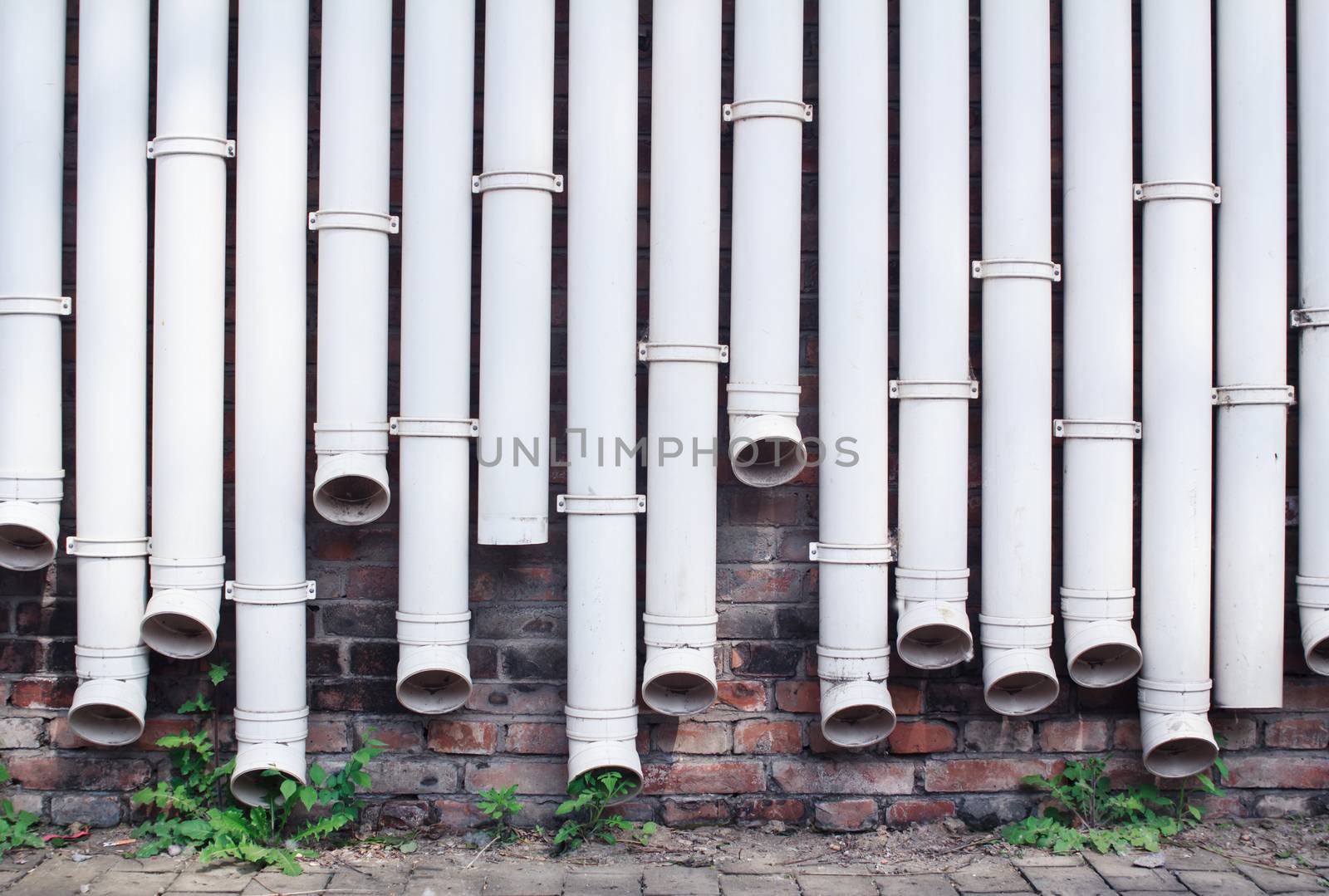 white water pipes as wall