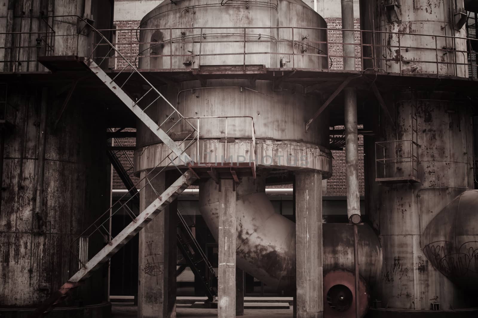 Old factory with antique color