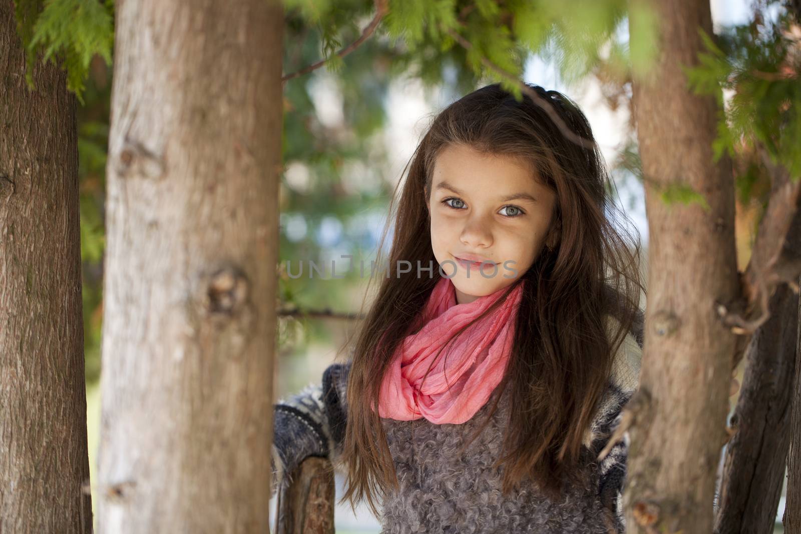 Beautifal little girl in the autumn park by andersonrise