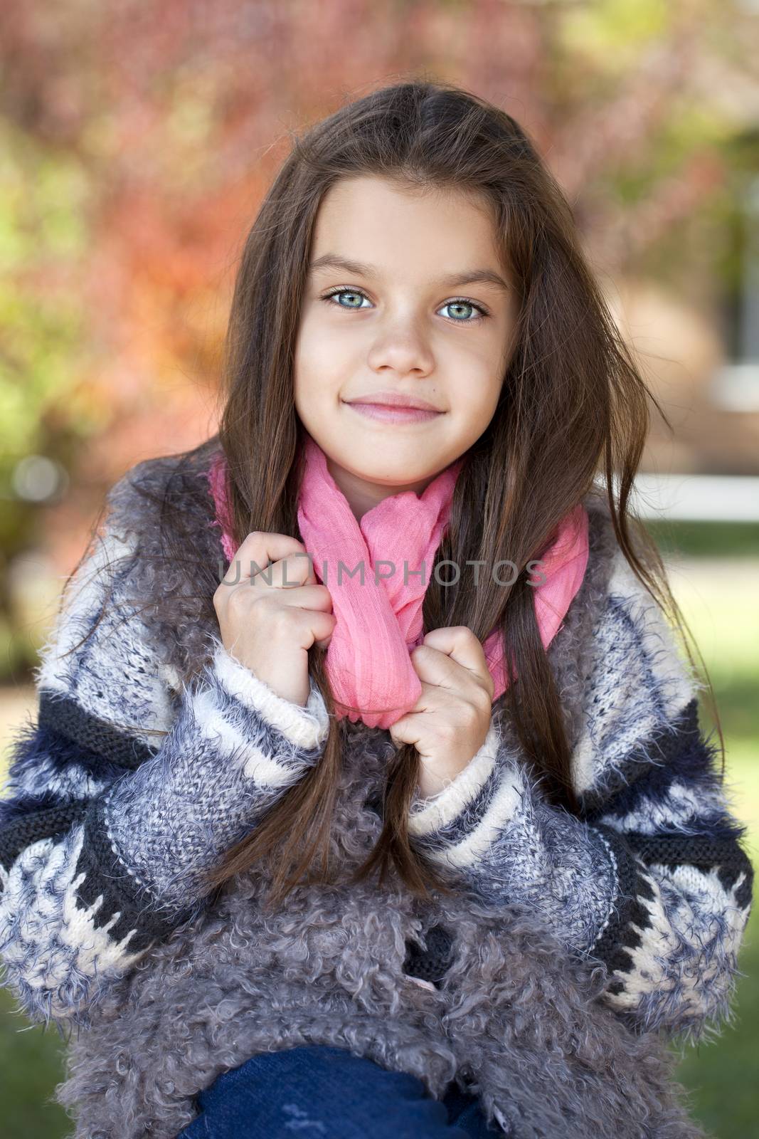 Beautifal little girl in the autumn park by andersonrise