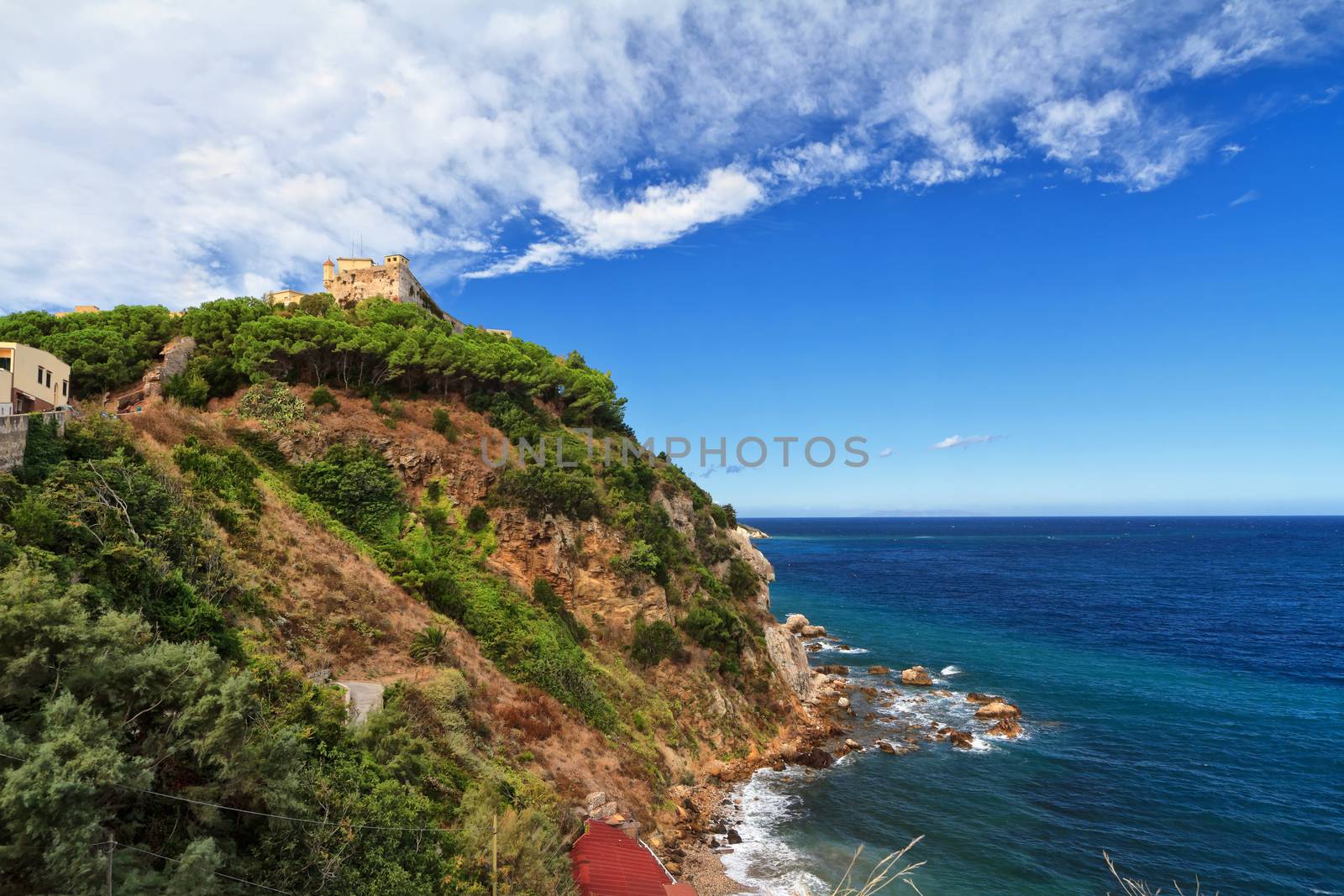 View of Forte stella in Portoferraio, Isle of Elba, Tuscany, Italy