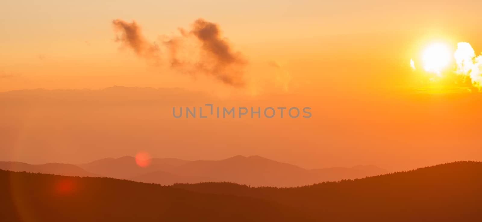 Blue Ridge Parkway Autumn Sunset over Appalachian Mountains  by digidreamgrafix