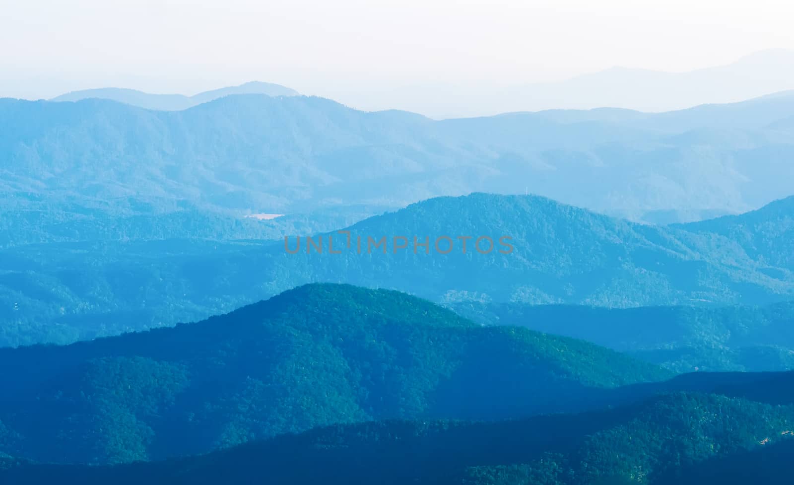 The simple layers of the Smokies at sunset - Smoky Mountain Nat. Park, USA.