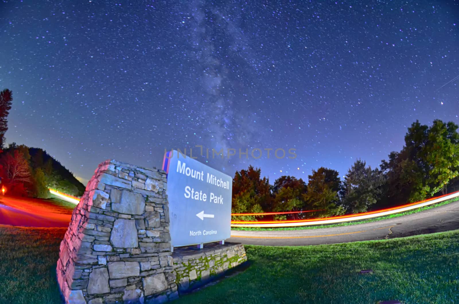 midnight at mount mitchell entrance sign