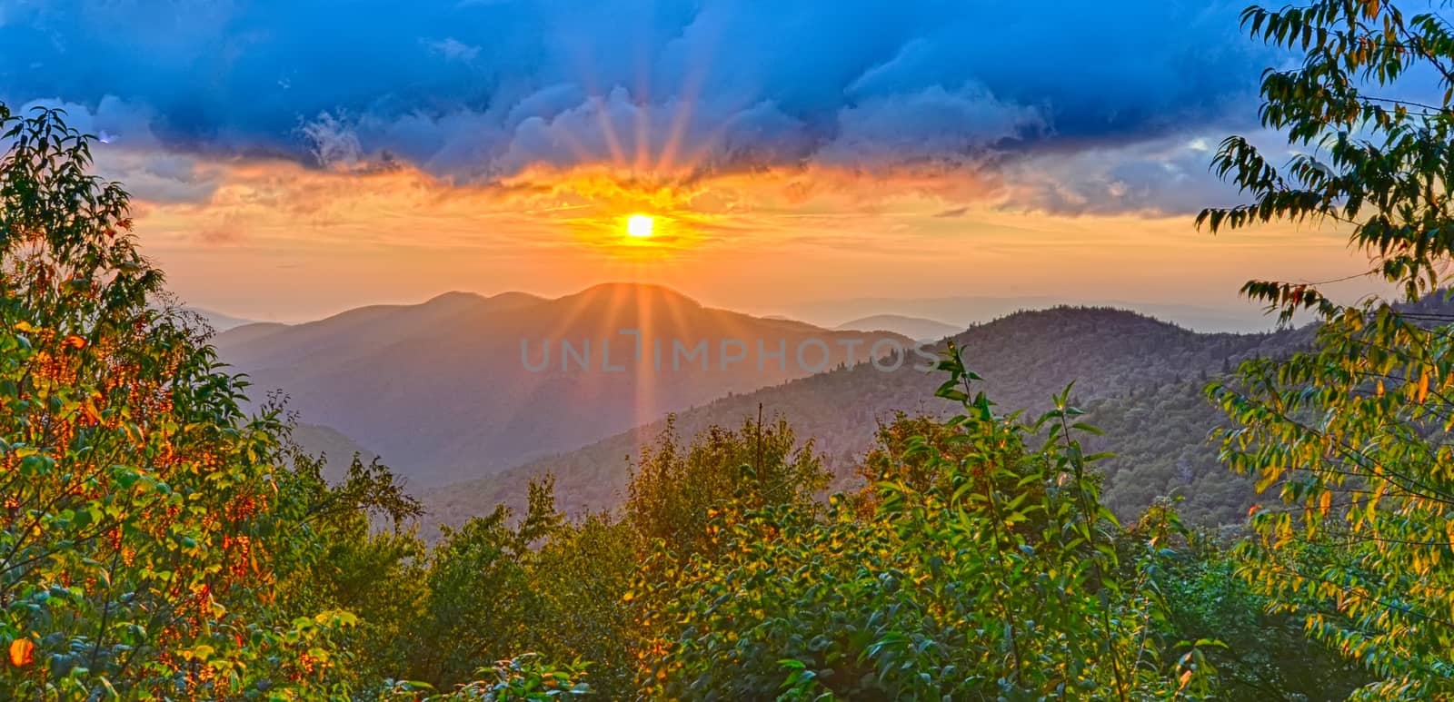 Blue Ridge Parkway late summer Appalachian Mountains Sunset Western NC Scenic Landscape vacation destination