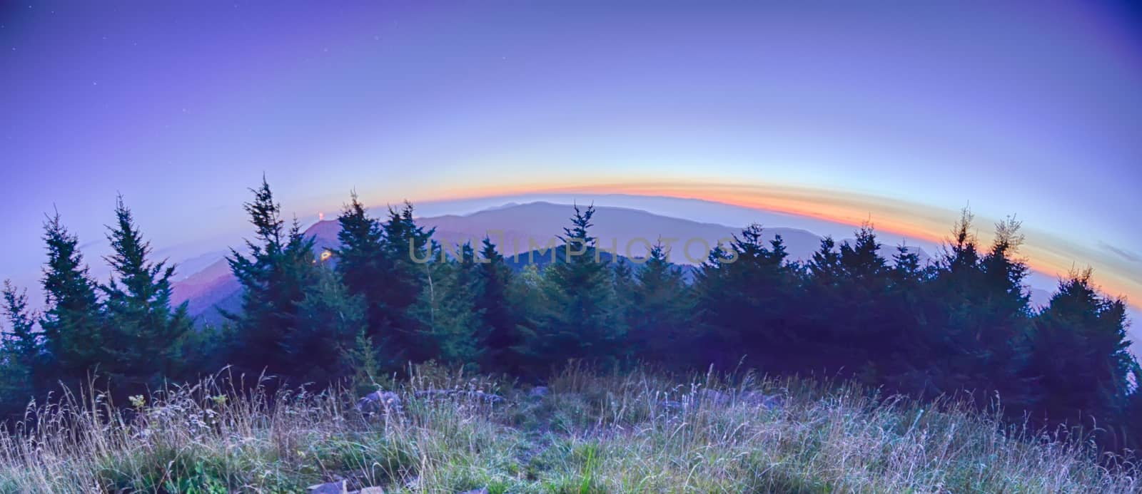 top of mount mitchell before sunset