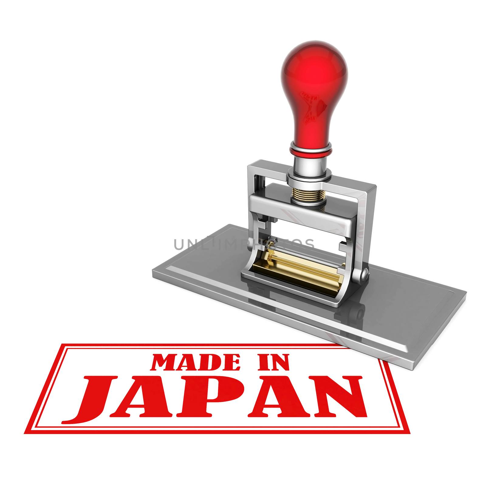 made in Japan beautiful stamp isolated on white background