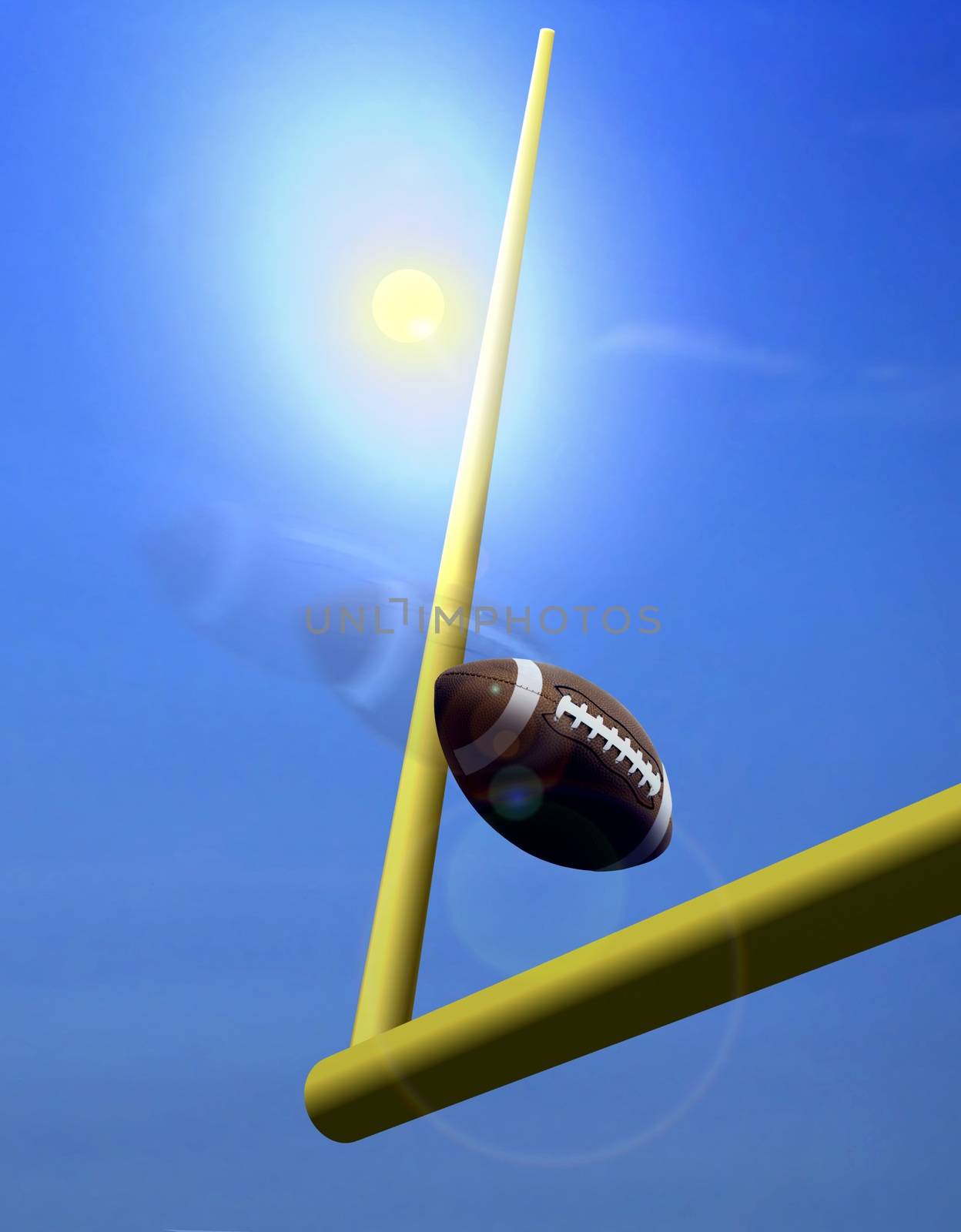 Football and Goal Post under  Sunlight by razihusin