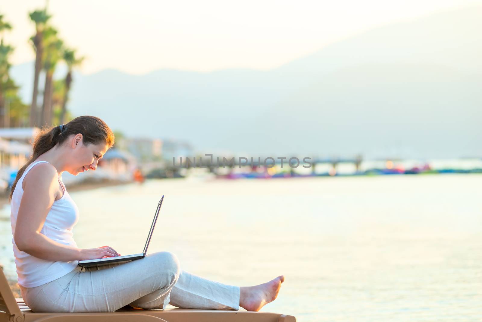 young girl in your holiday working by kosmsos111