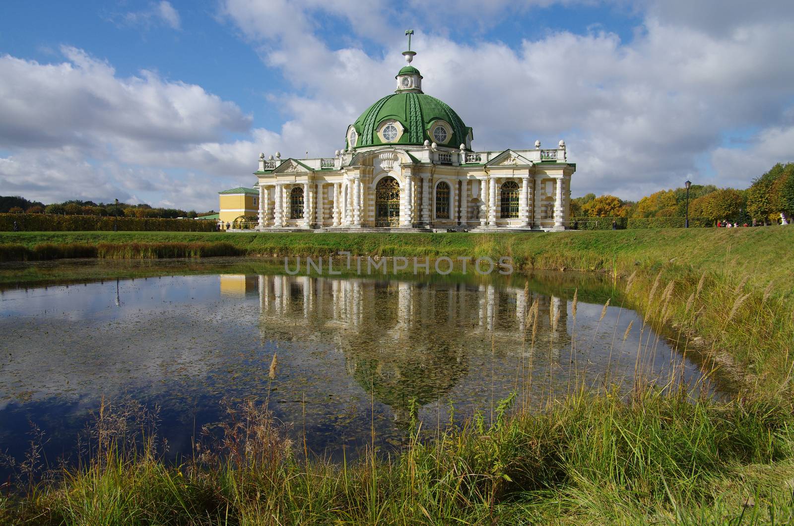 MOSCOW, RUSSIA - September 28, 2014: View of the Kuskovo estate in autumn day