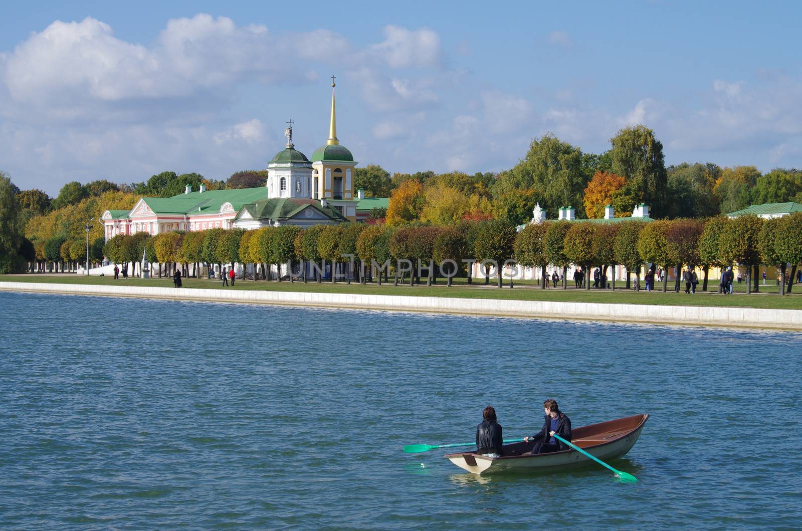 MOSCOW, RUSSIA - September 28, 2014: View of the Kuskovo estate in autumn day