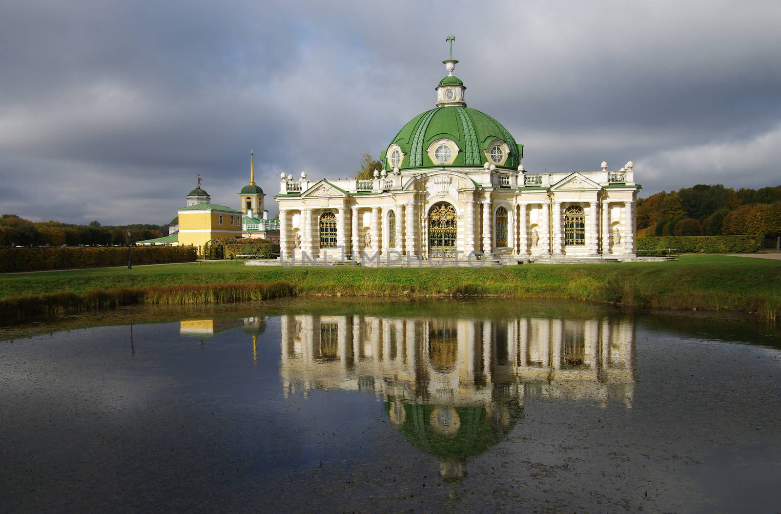 MOSCOW, RUSSIA - September 28, 2014: View of the Kuskovo estate in autumn day