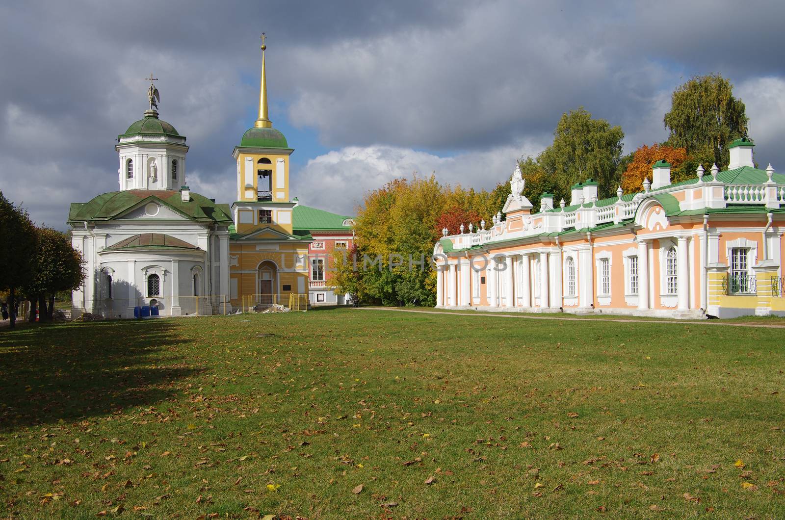 MOSCOW, RUSSIA - September 28, 2014: View of the Kuskovo estate in autumn day