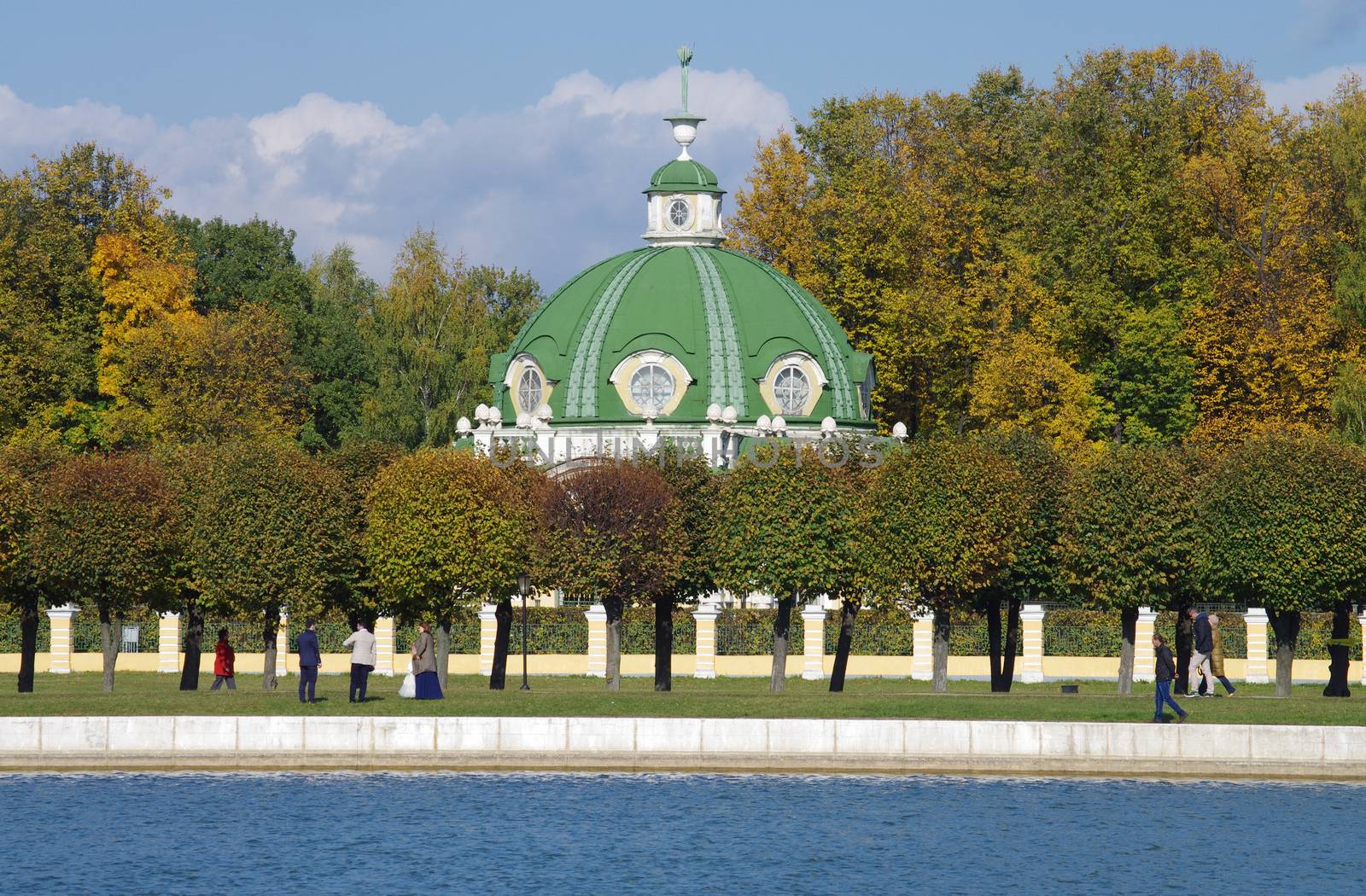 MOSCOW, RUSSIA - September 28, 2014: View of the Kuskovo estate in autumn day