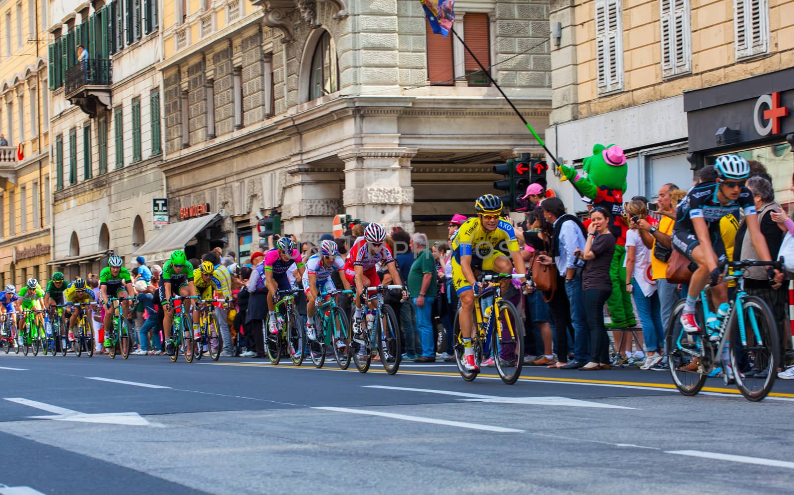 TRIESTE, ITALY - JUNE, 01: Cyclist during the final parade of 97th edition of the Giro d'Italia on November 01, 2014
