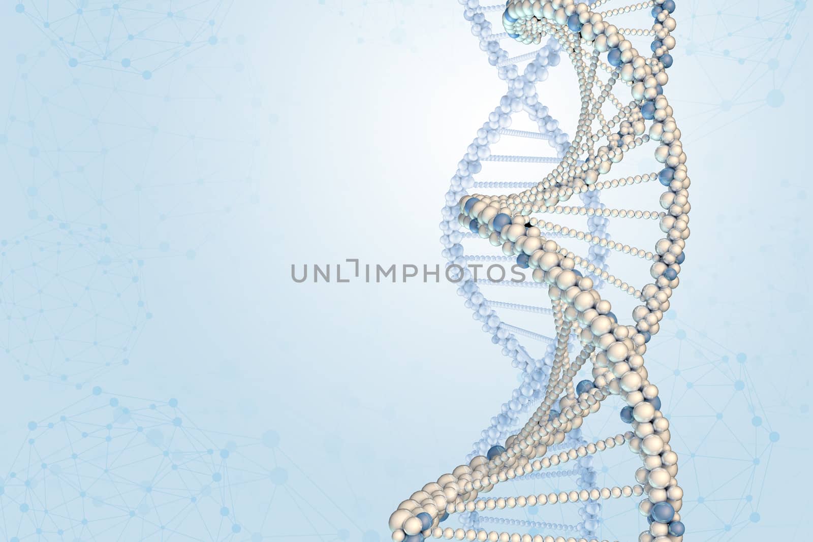 DNA model on blue gradient background  by cherezoff