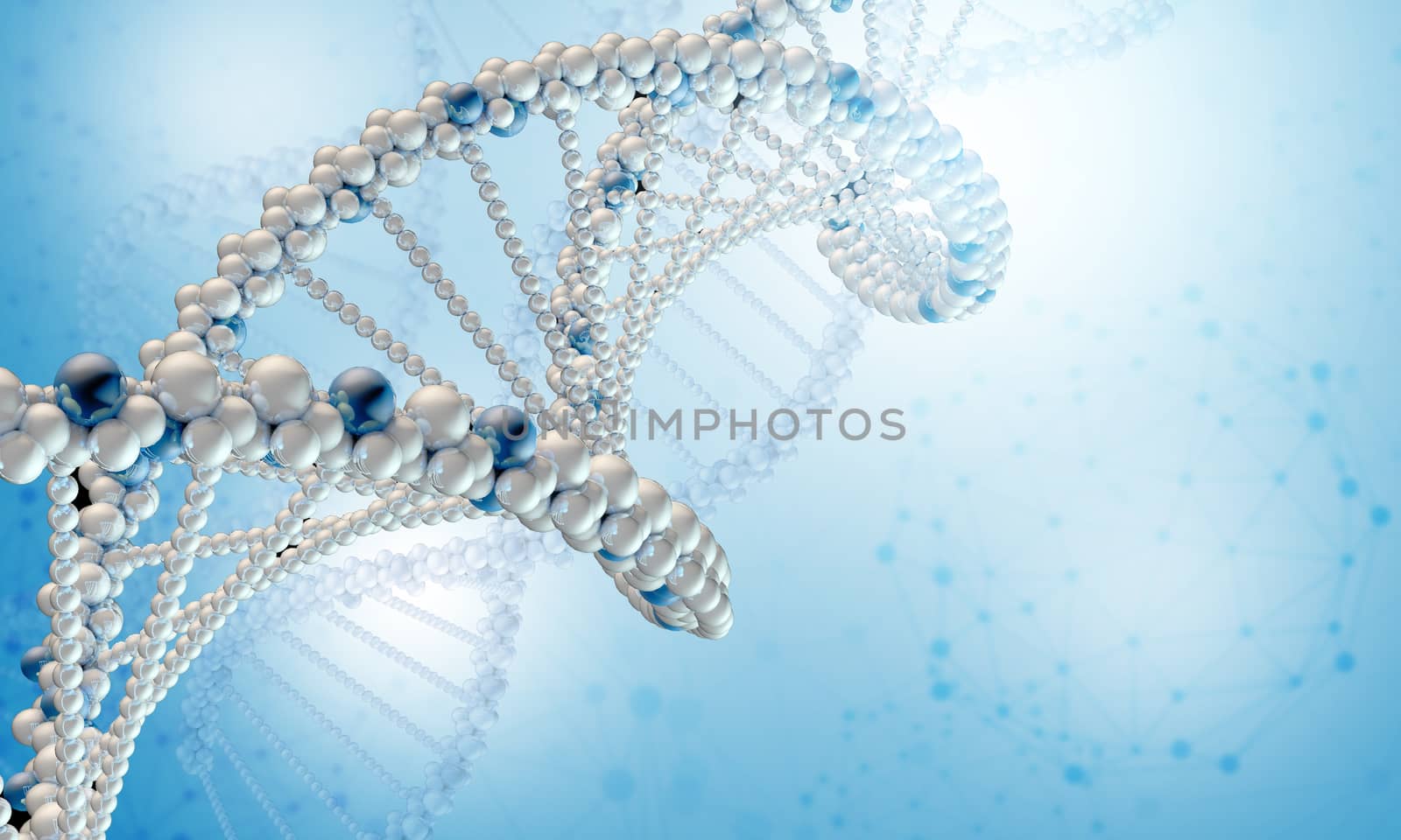 DNA model on blue gradient background by cherezoff