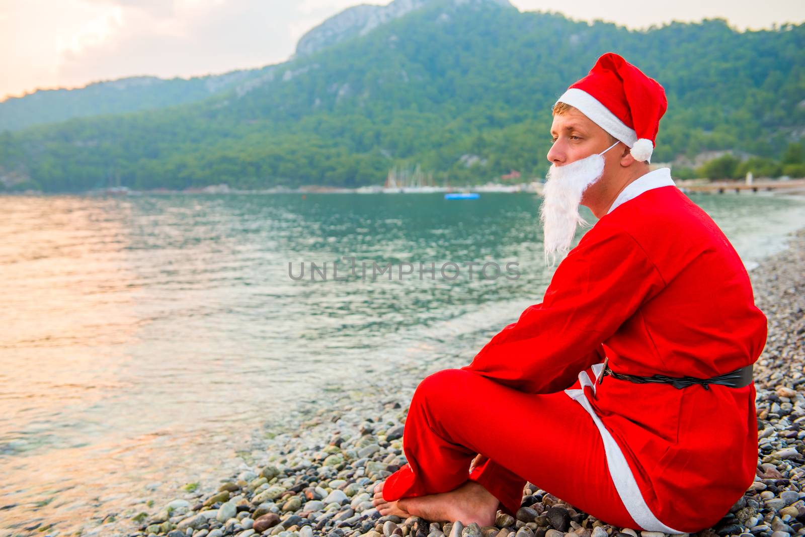 santa claus holiday on the sea
