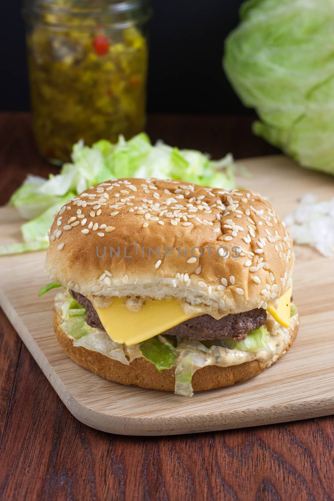 Cheeseburger on countertop by SouthernLightStudios