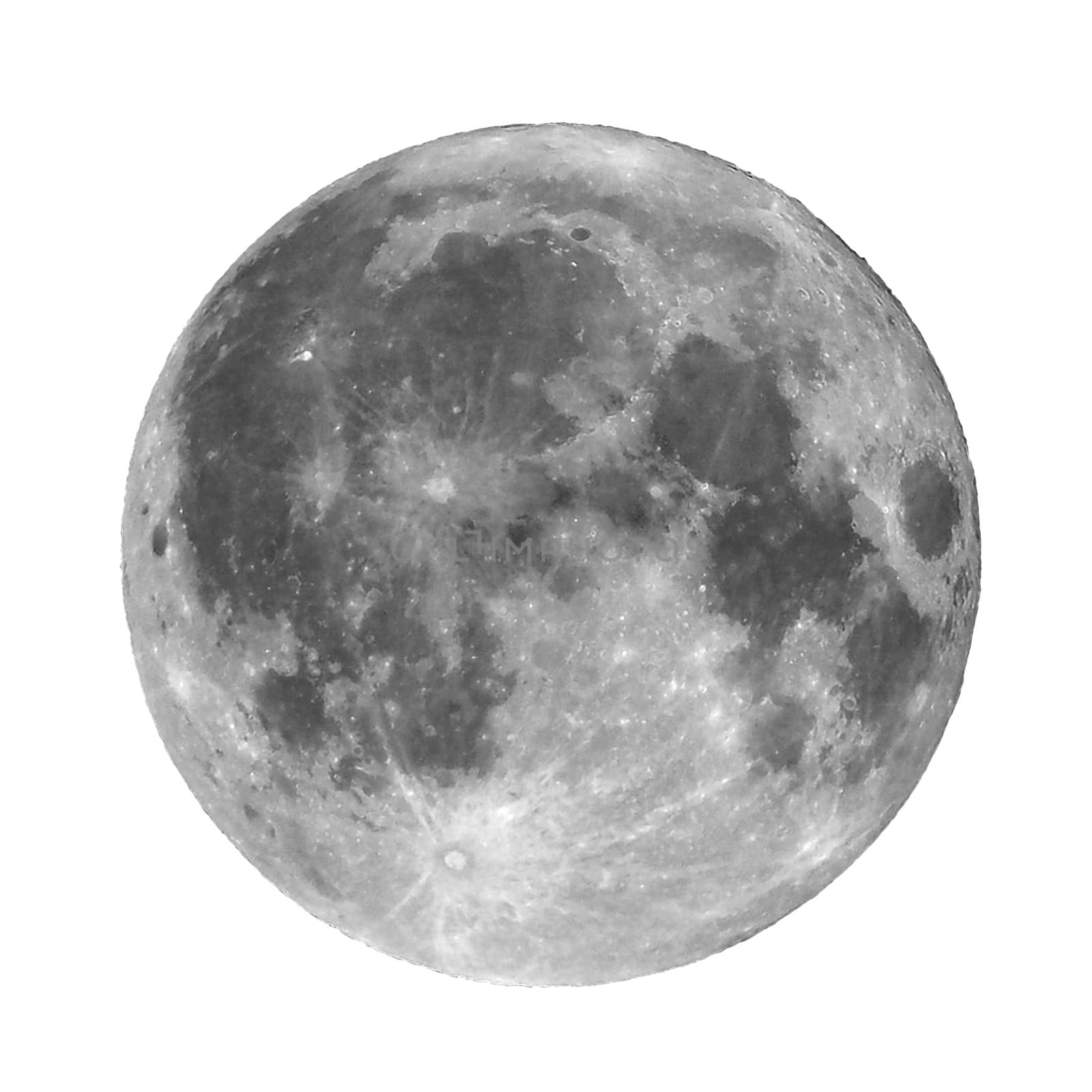 Full moon seen from a telescope from northern emisphere