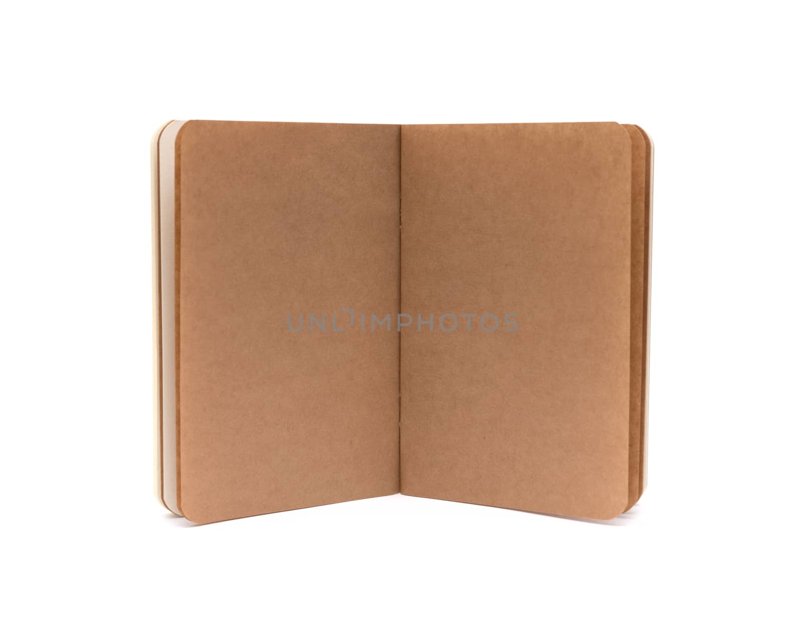 opened blank note books - soft pages texture - isolated on white