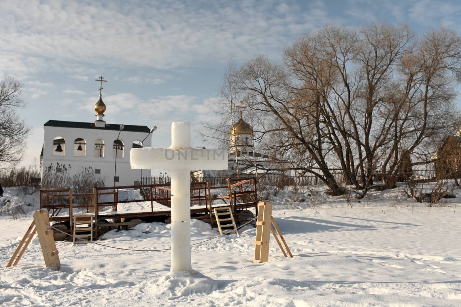 ice cross at the Epiphany hole Russia