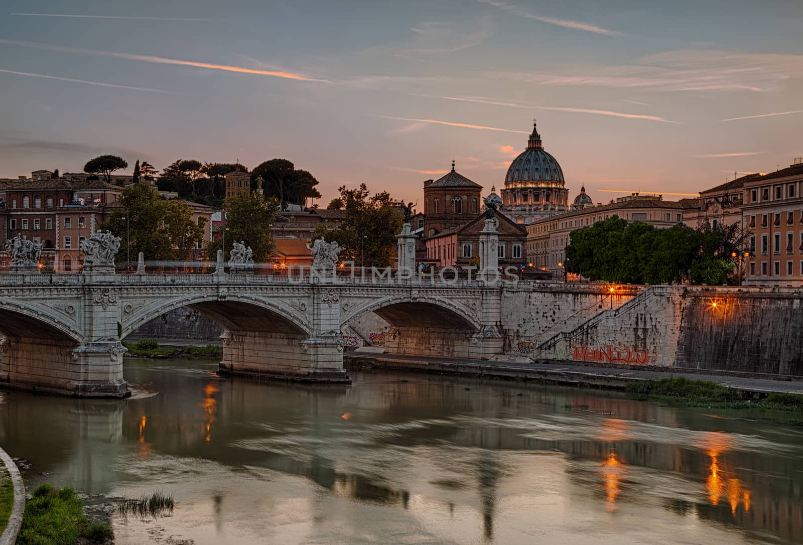 Bridge Vittorio Emanuele II and the Cathedral of St. Peter