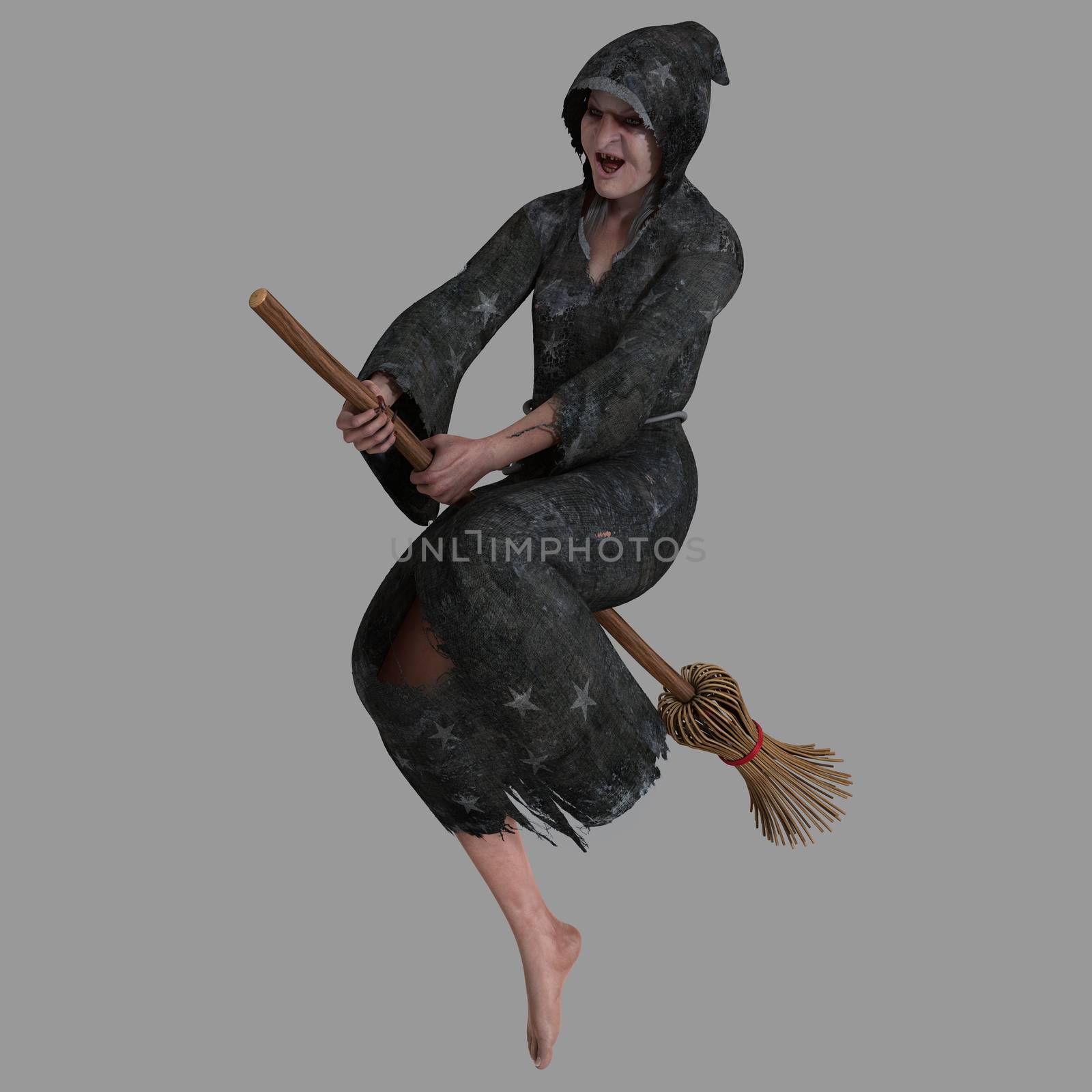 The old witch render isolated from the background