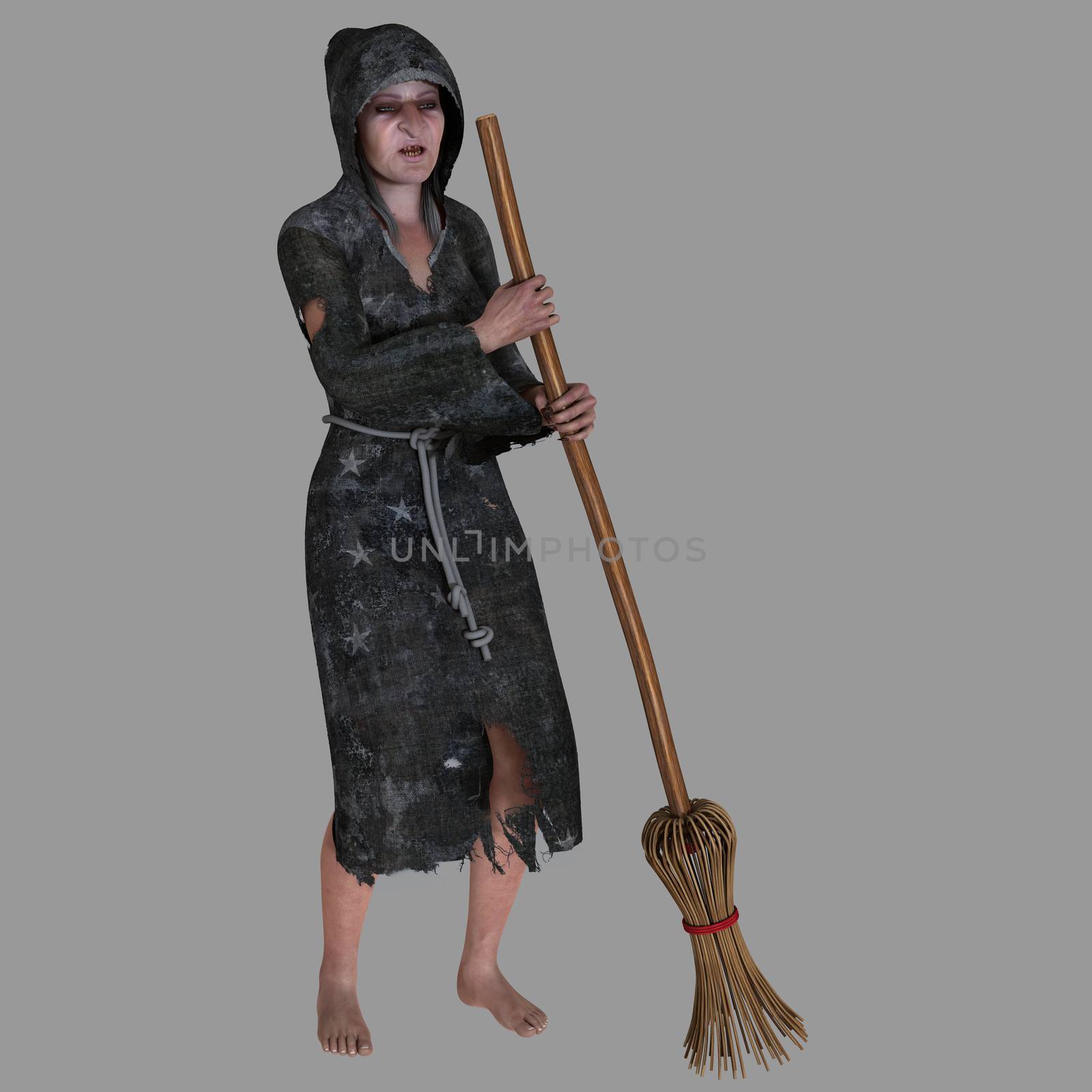 The old witch render isolated from the background