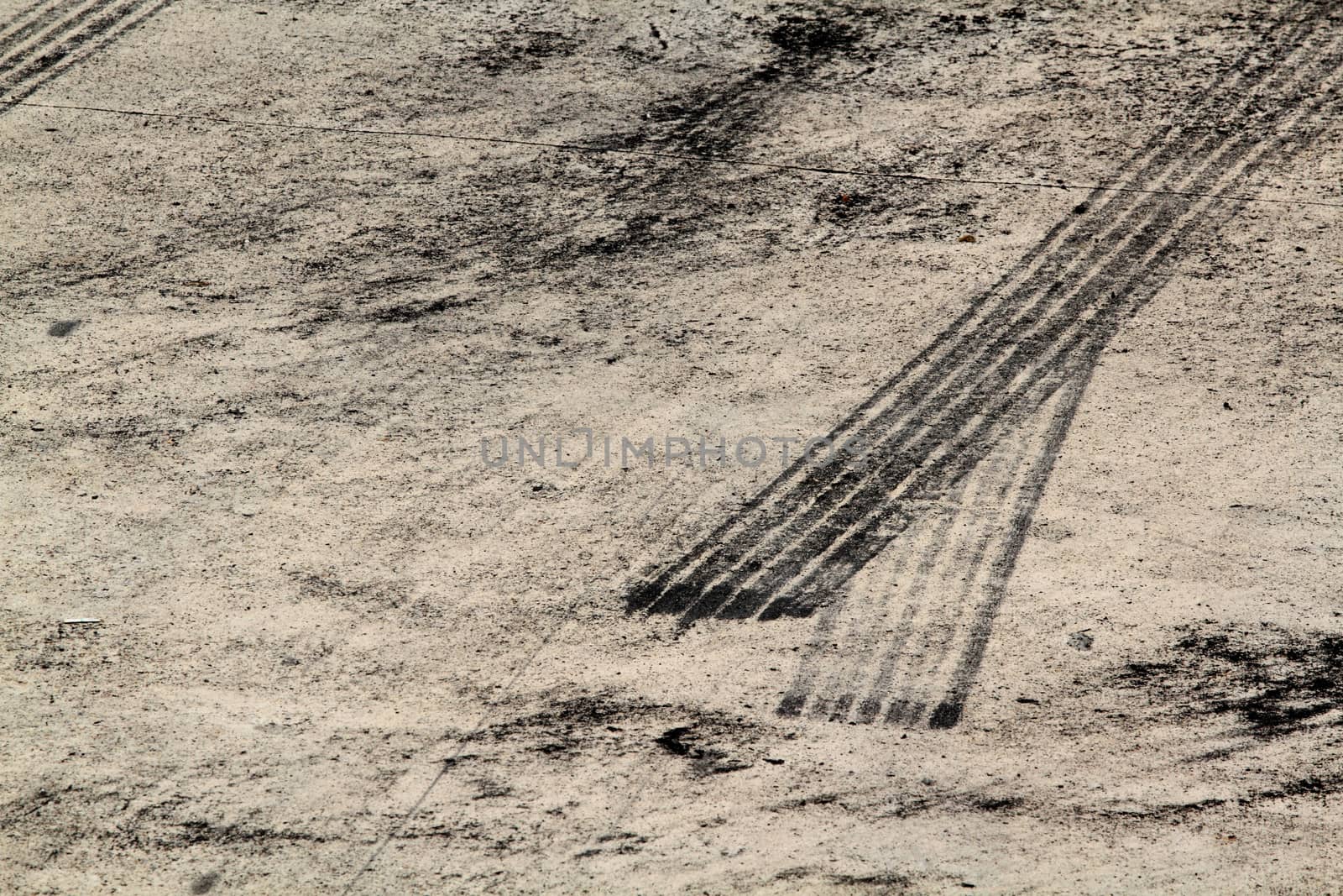 Tire marks on road track by liewluck