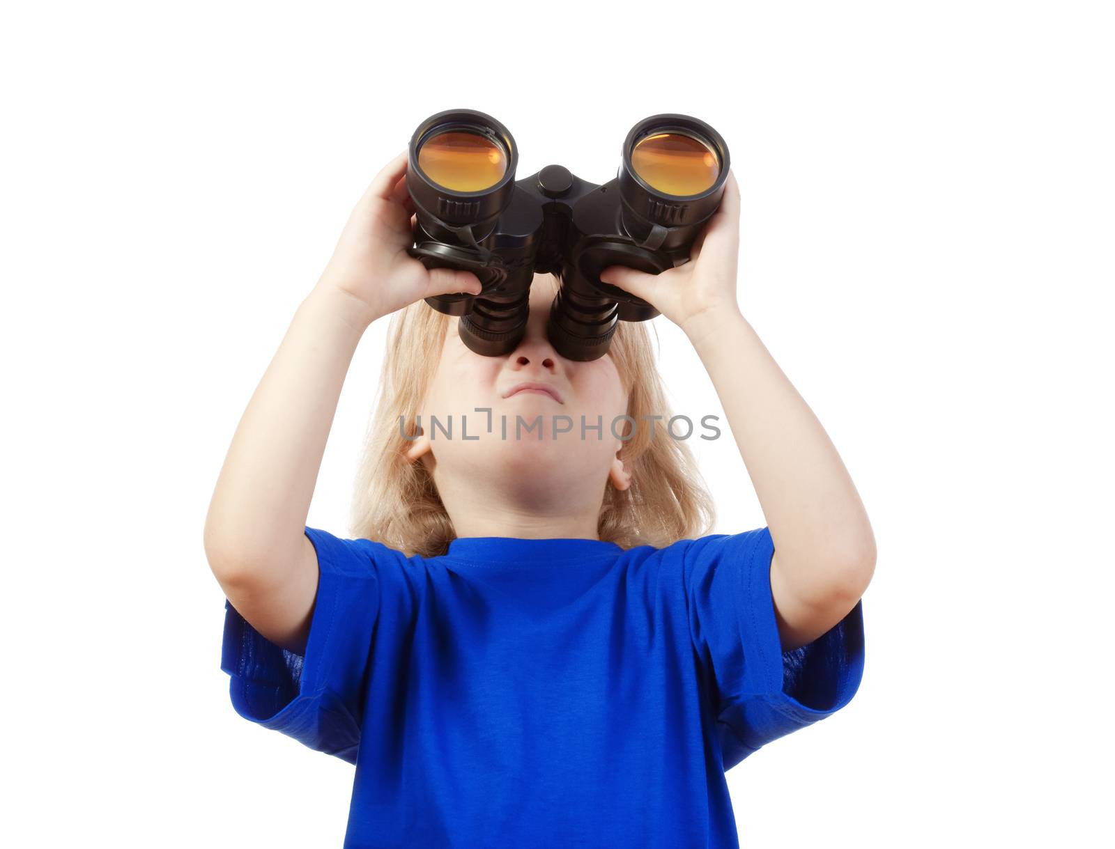 boy holding binoculars by courtyardpix