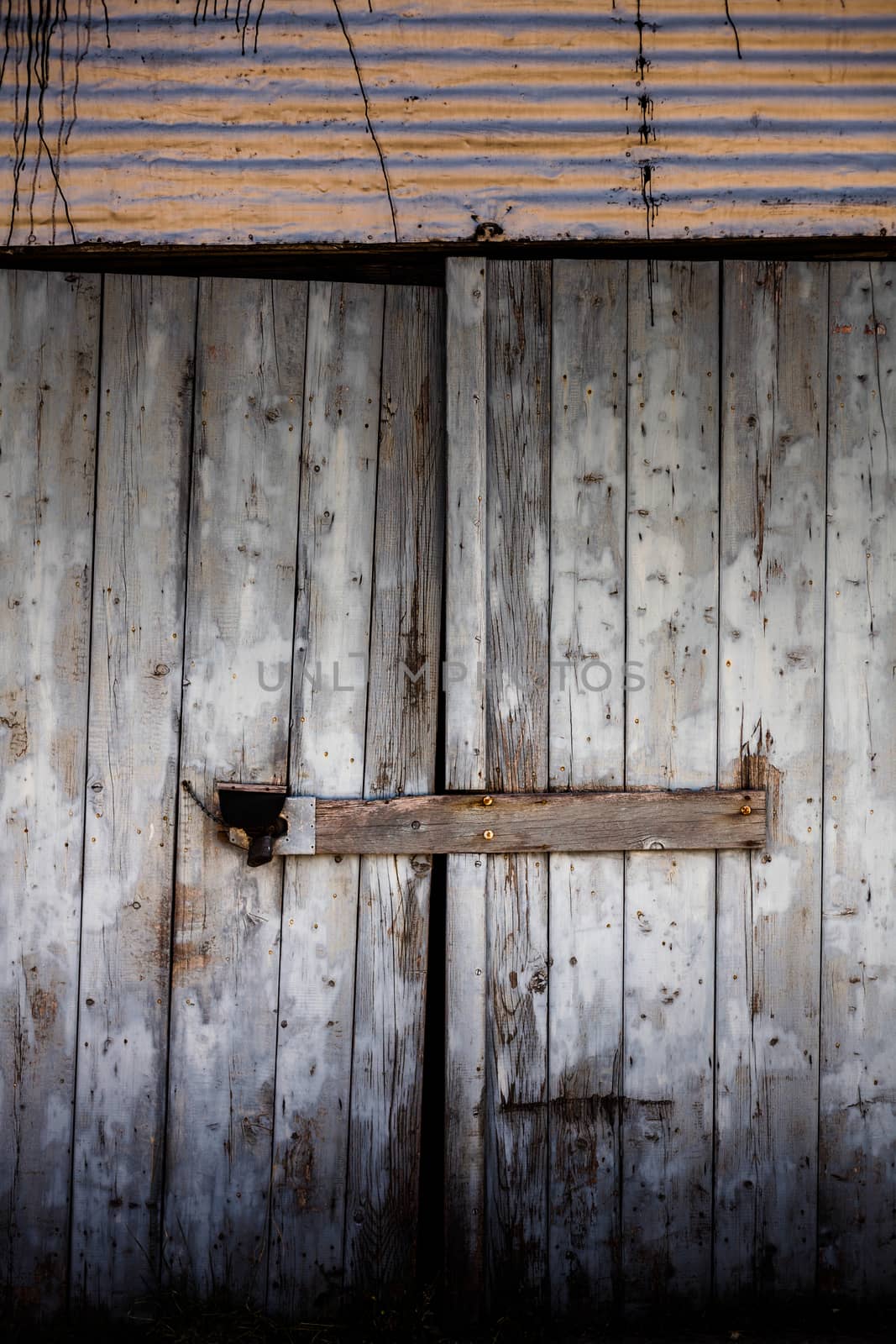Old Gray Plank of wood Door Detail