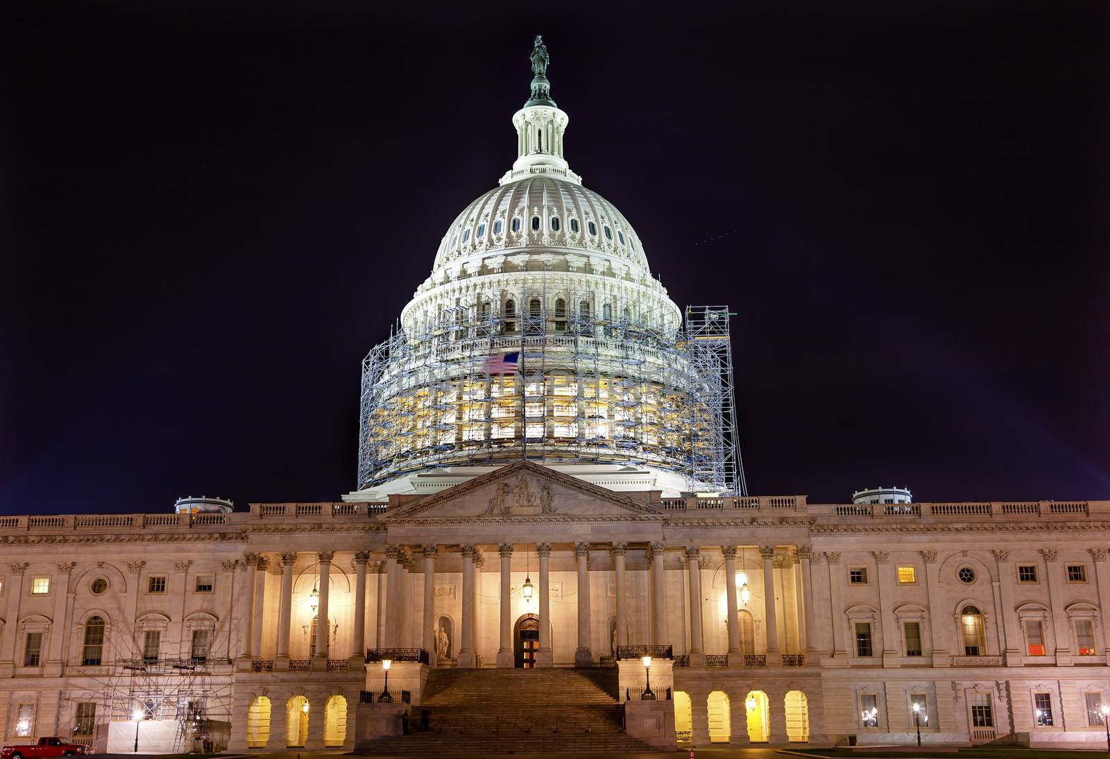 US Capitol North Side Construction Congress House Representatives Senate Capital City Night Stars Washington DC