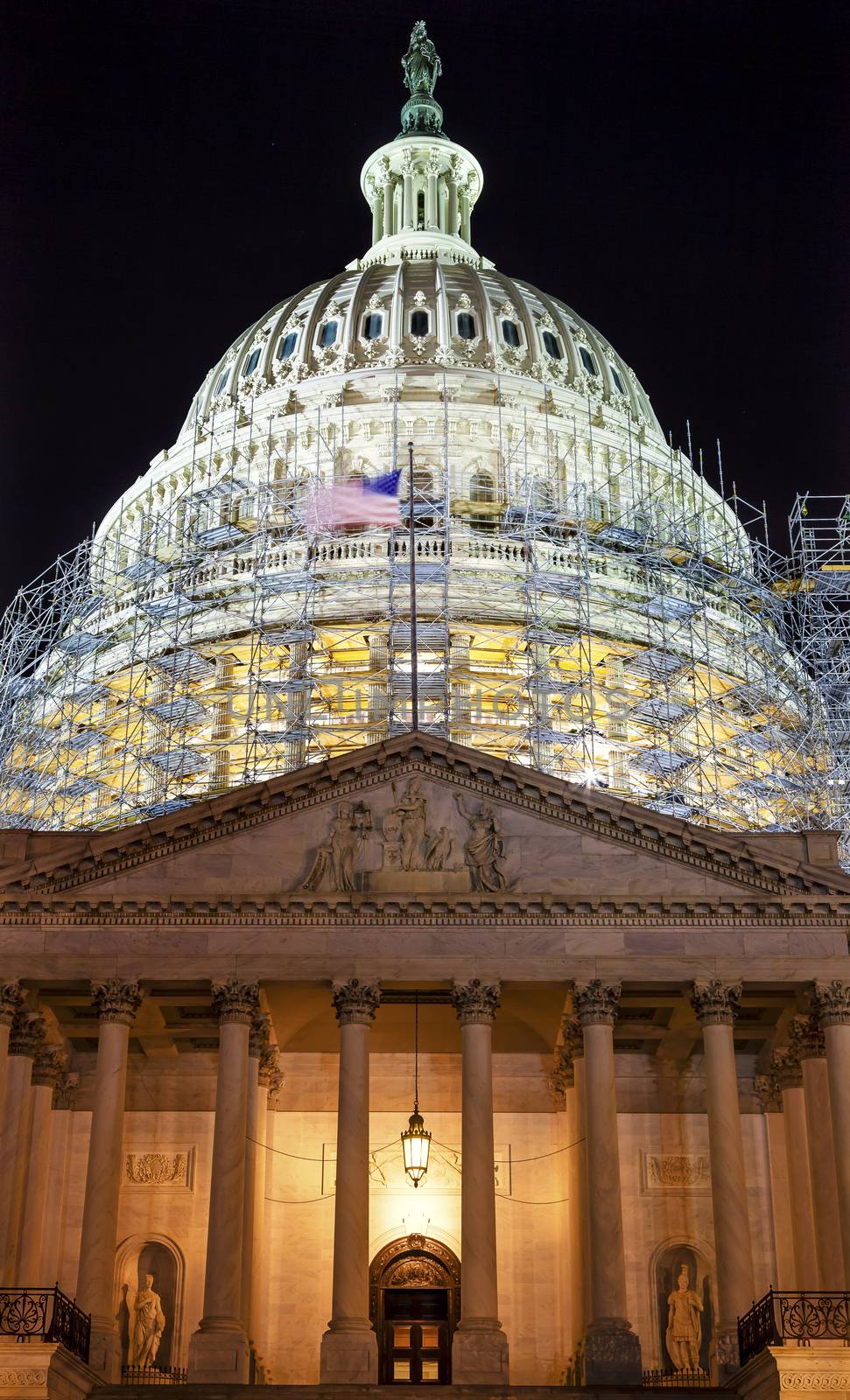 US Capitol North Side Construction Night Stars Washington DC by bill_perry