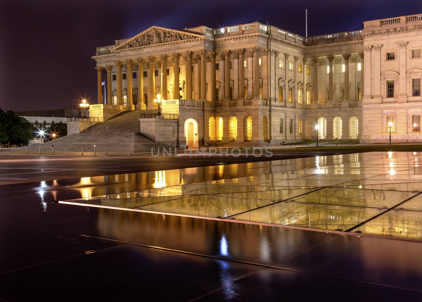 House of Representatives Reflection US Capitol North Side Congress Capitol Hill Night Stars Washington DC