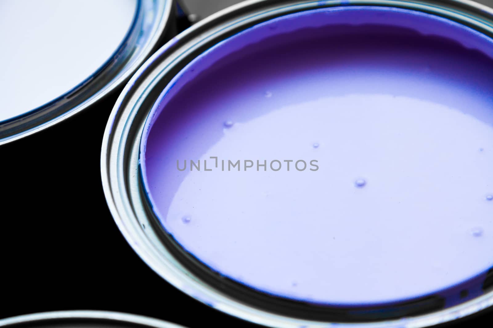 Closeup of an open Full Purple Paintcan
