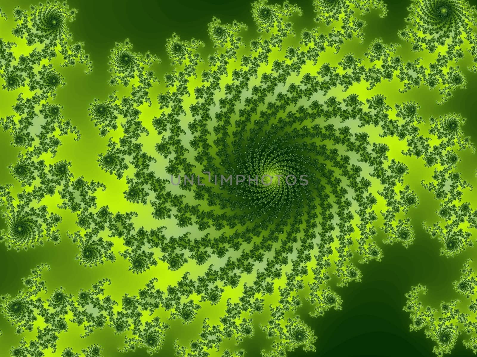 Digital computer graphic - rendering. Patterned fractal background with spiral for design.