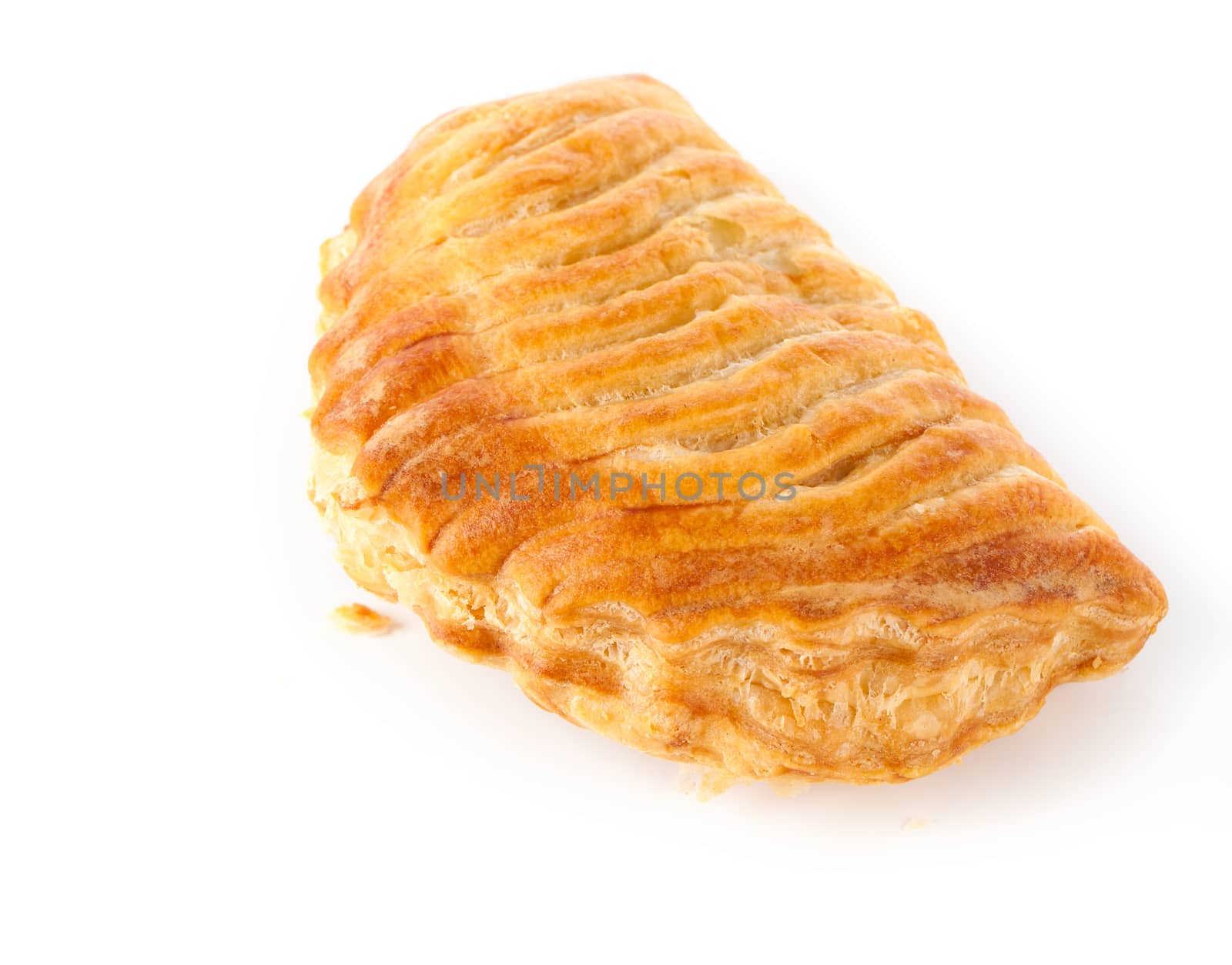 apple turnover, on white background
