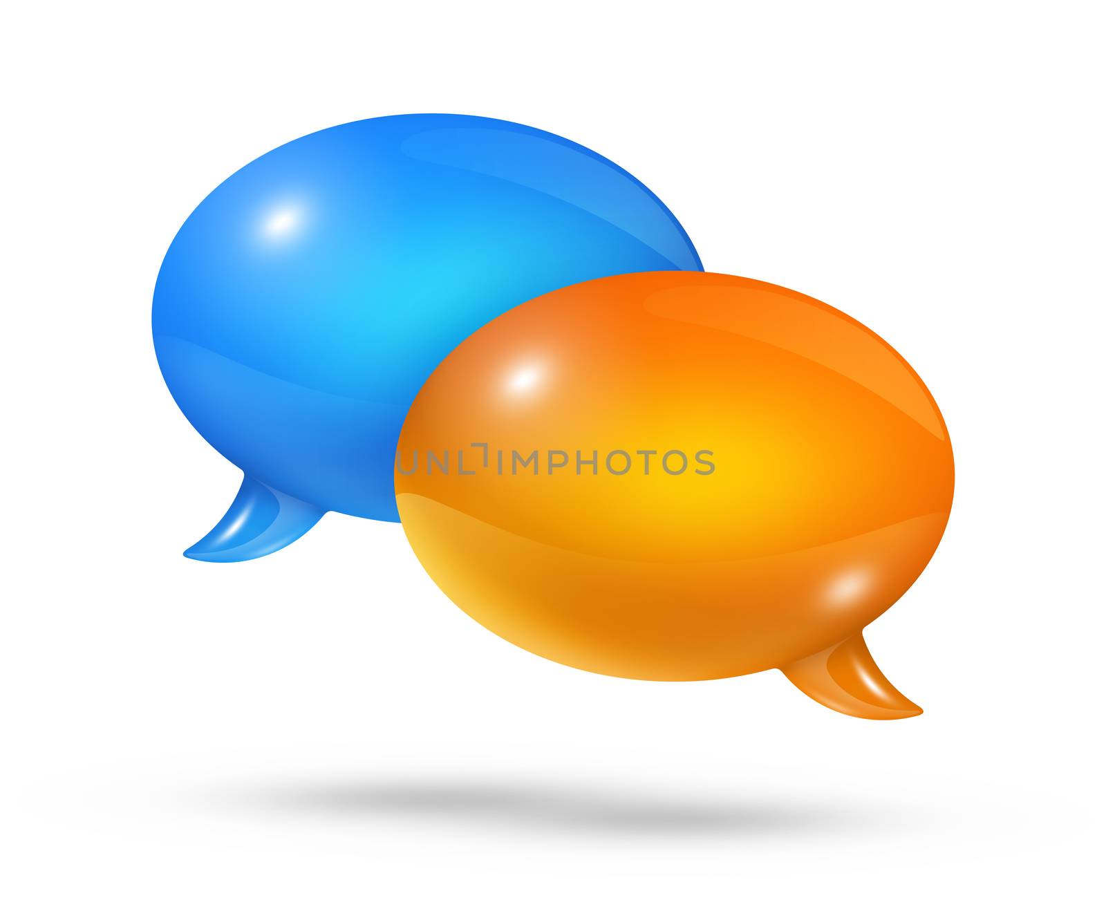 Blue and orange speech bubbles by daboost