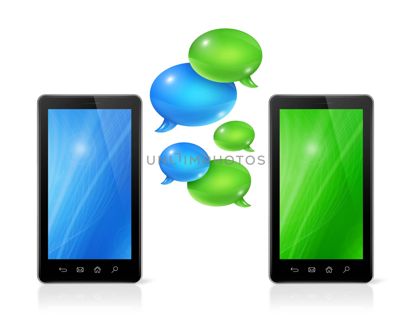 Speech bubbles and mobile phones by daboost