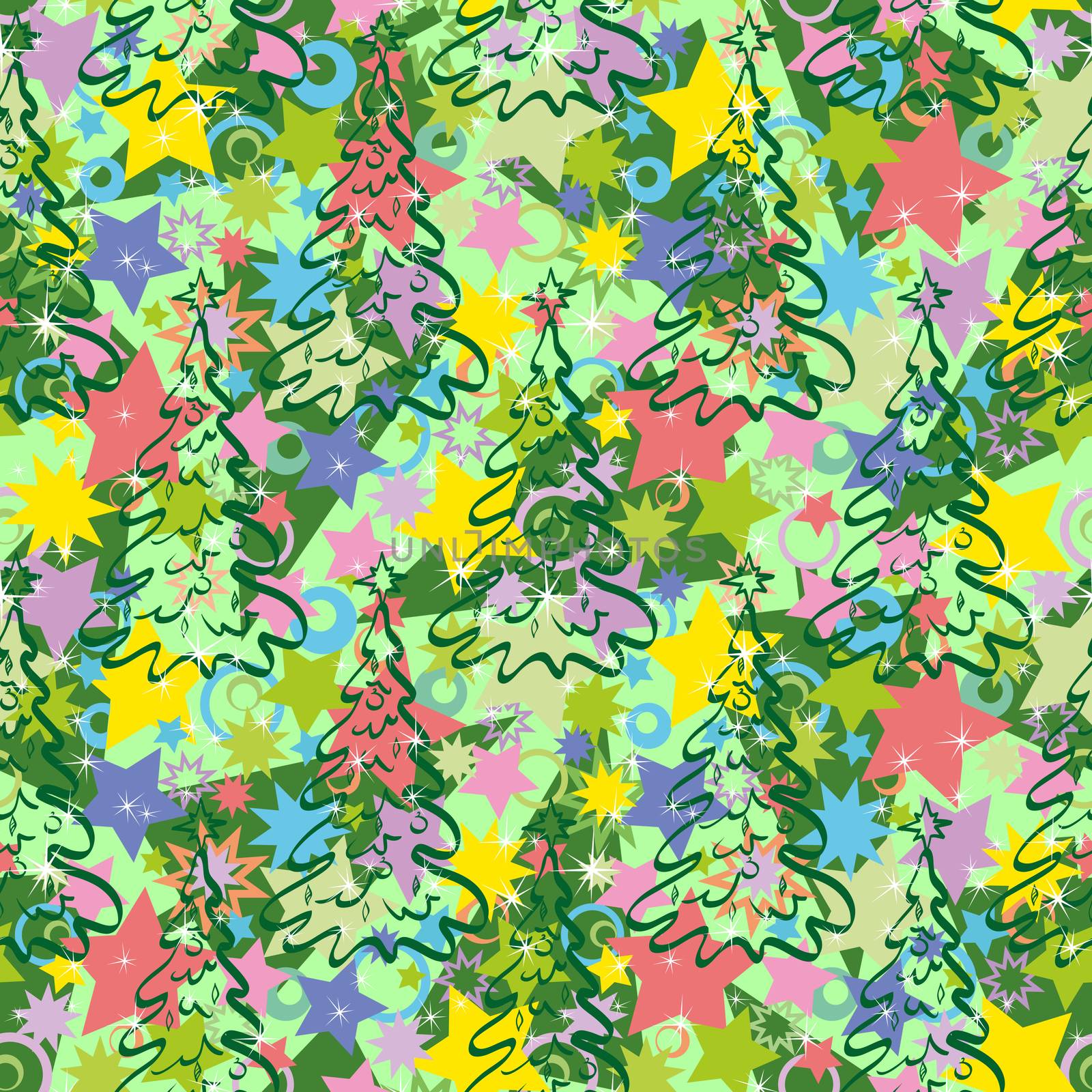 Seamless pattern with Christmas trees by alexcoolok