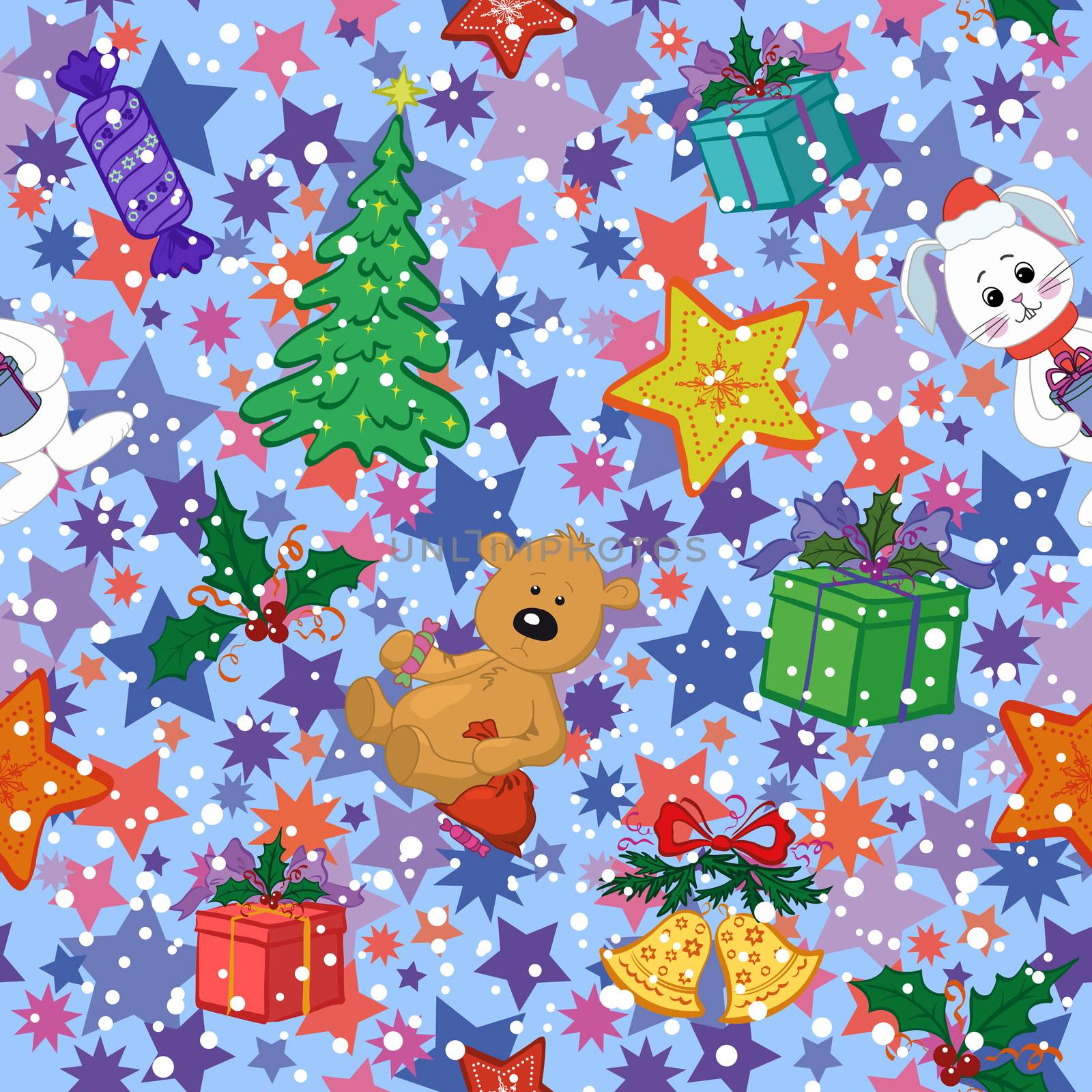 Christmas holiday seamless pattern by alexcoolok